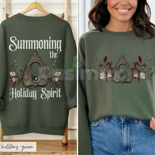 Gothic Cottagecore Holiday Séance Ouija Board Christmas Sweatshirt | Mystical Victorian Jumper | Dark Occult Winter Gift