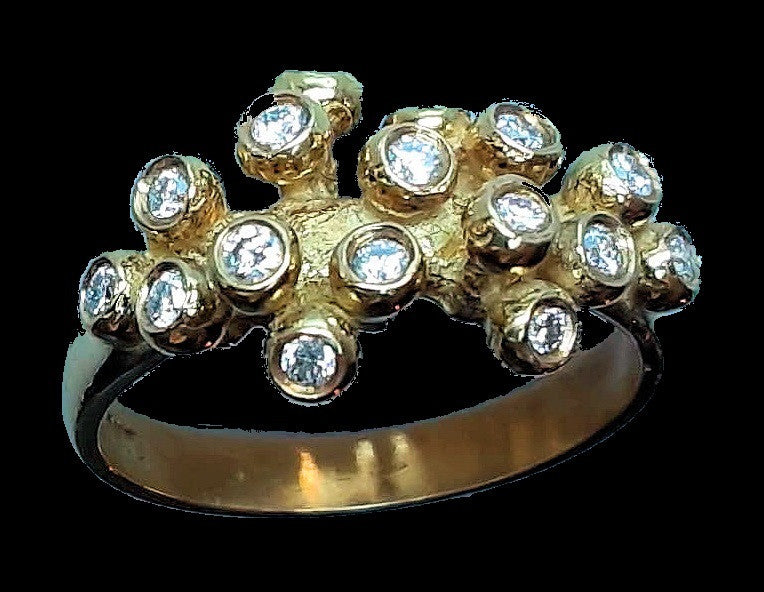 Grapes Ring, Sterling Silver with Diamonds-6