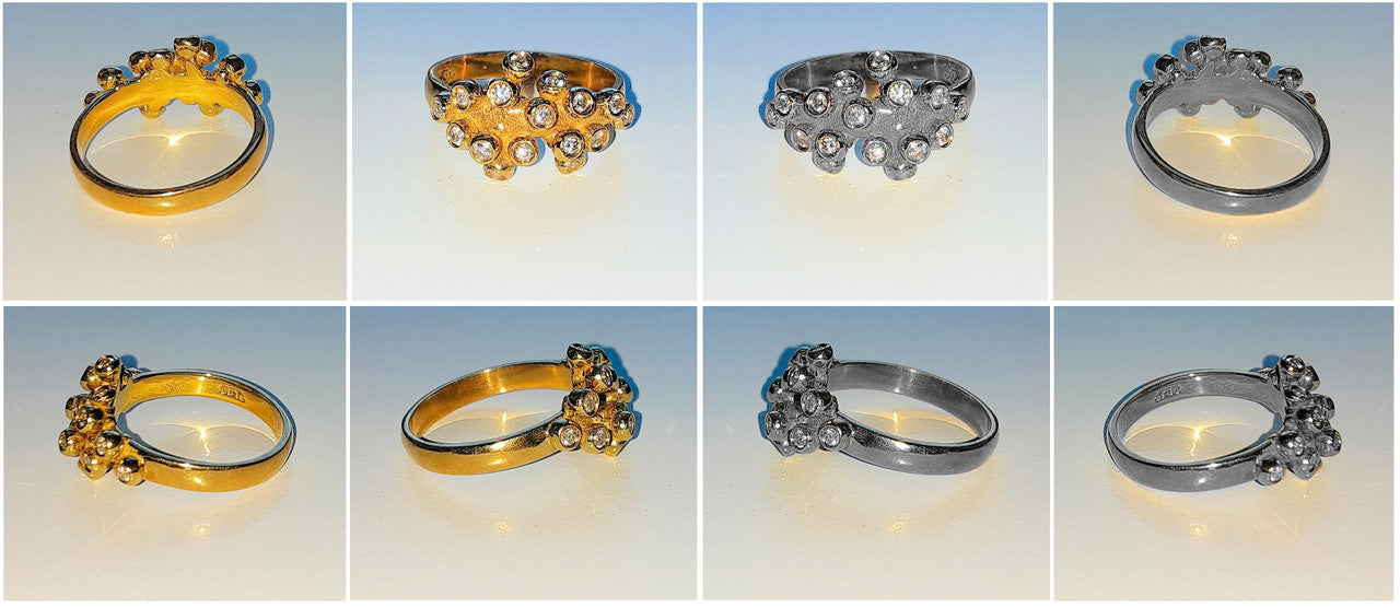 Grapes Ring, Sterling Silver with Diamonds-4