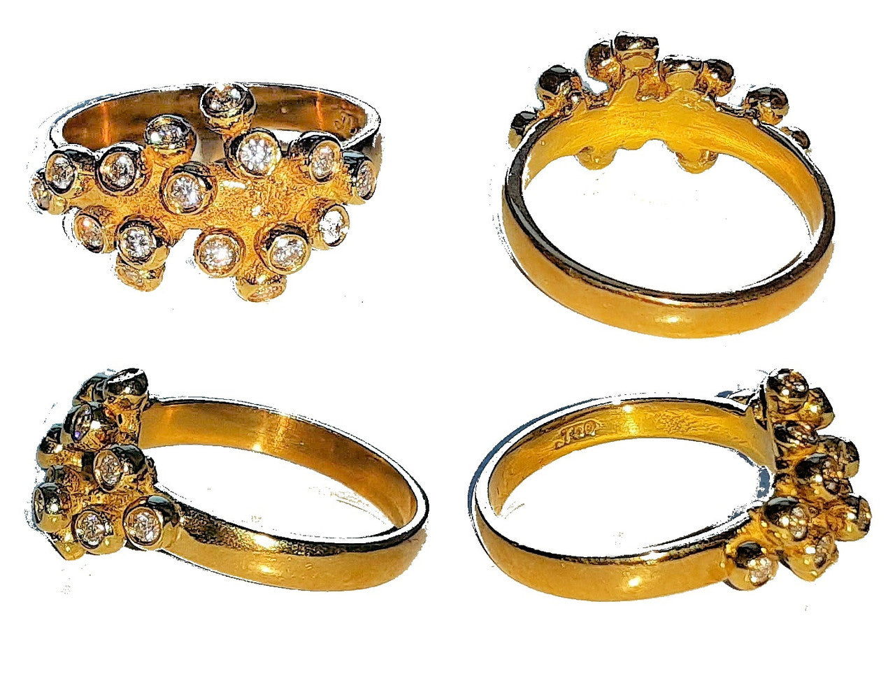Grapes Ring, Sterling Silver with Diamonds-9