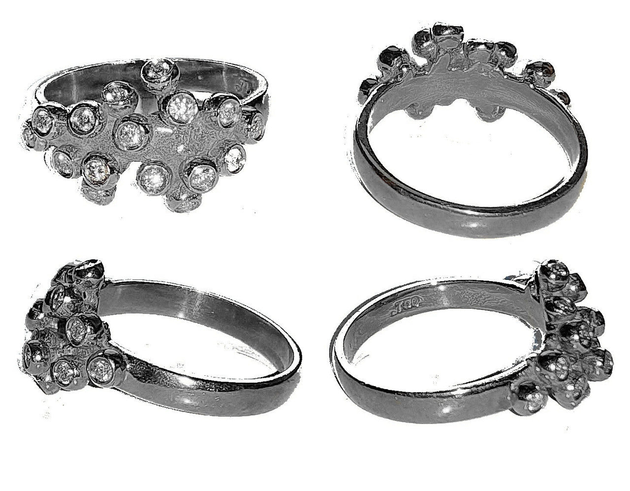 Grapes Ring, Sterling Silver with Diamonds-1