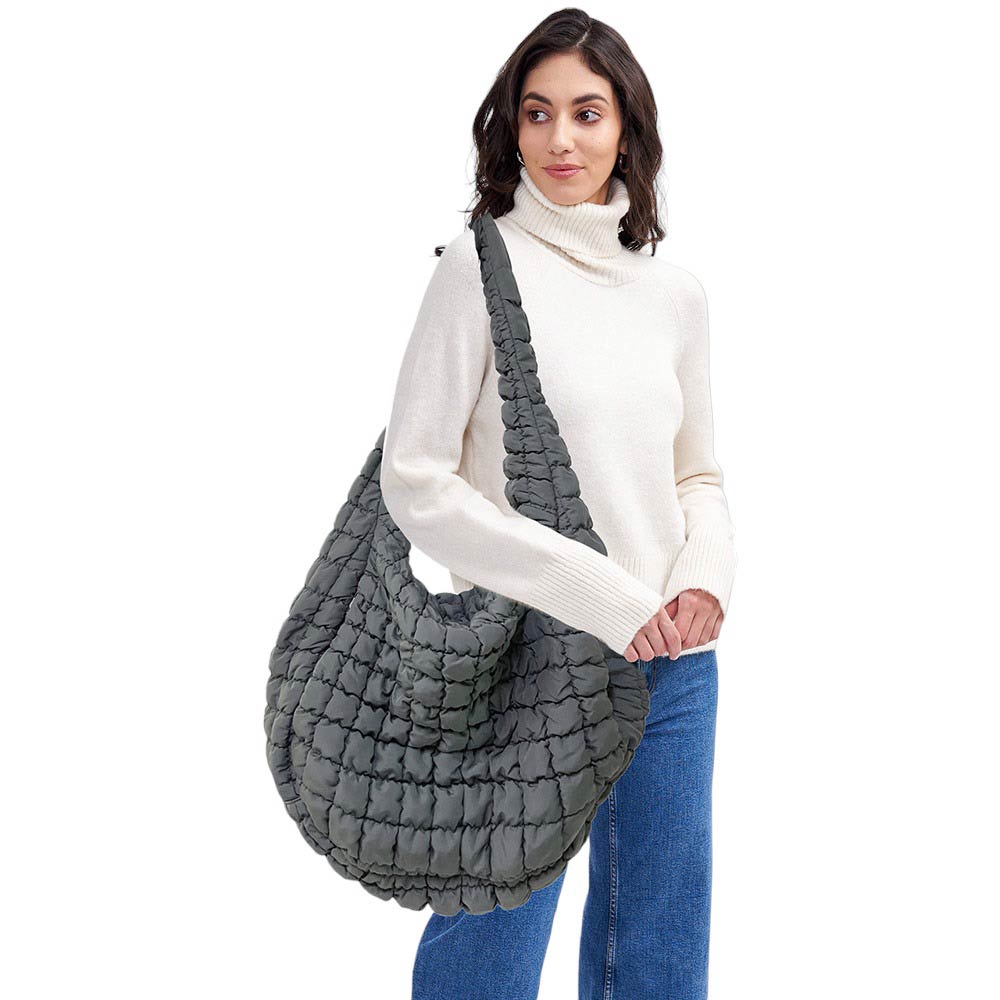 Oversized Quilted Puffer Shoulder Crossbody Bag Cloud Bag