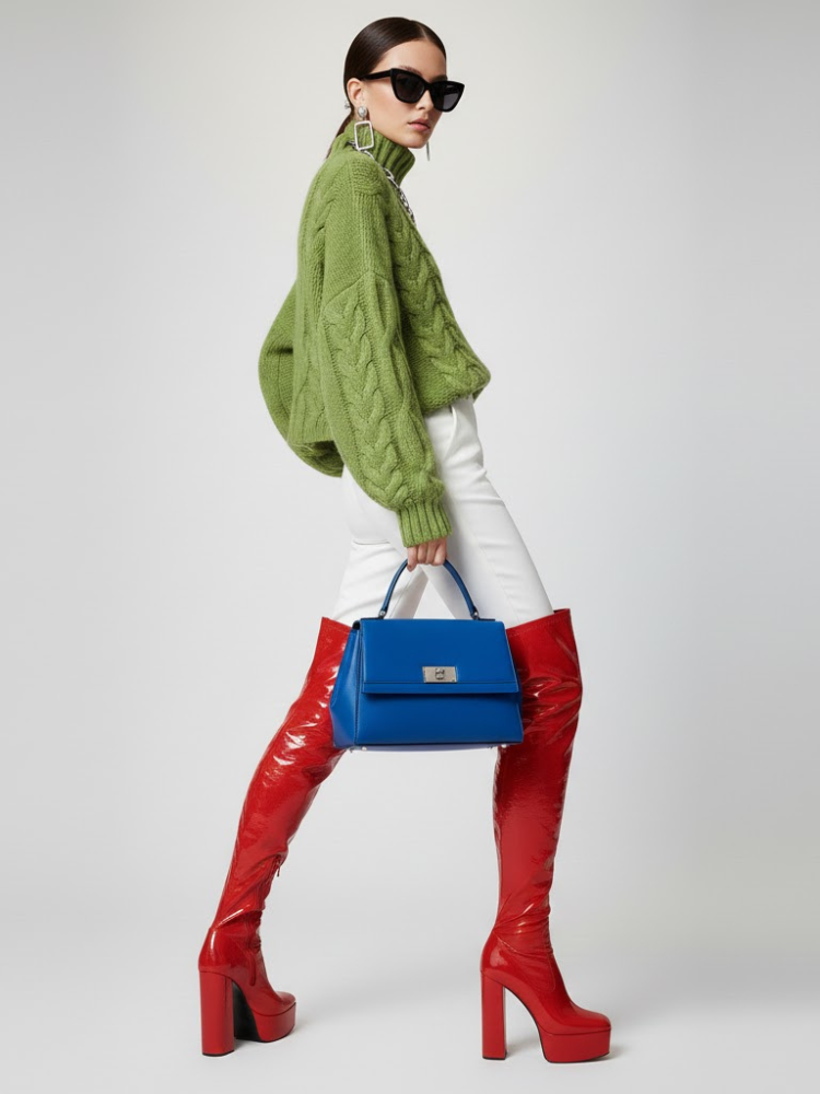 Green Cable Knit Sweater TRIBECA: New Colección COUTURE in NOLITA - BYMANYC ® New York-0