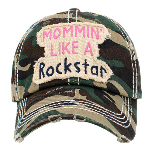 Mommin Like A Rockstar Message Vintage Baseball Cap