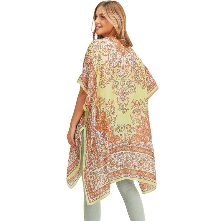 Patterned Cover Up Kimono Poncho