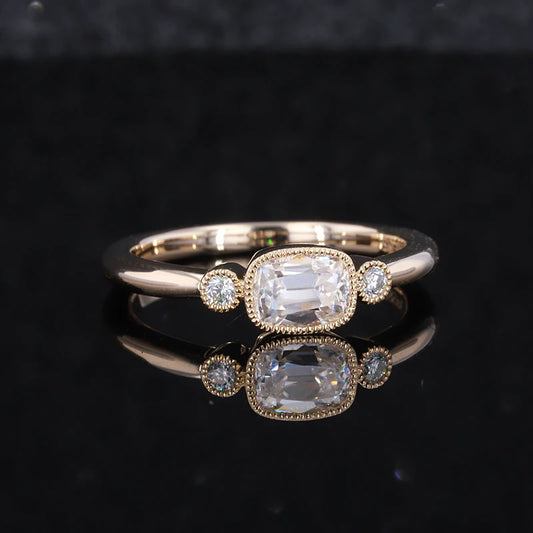 New Arrivals 10k Gold Basic Yellow Ring Synthetic  Moissanite Jewelry  Rings