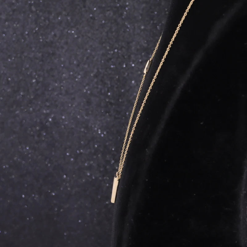 Starsgem Hot Selling 14K Gold 1.5mm Round Cut Lab Grown Diamond Chain Link Triangle Style  Pendant Necklace