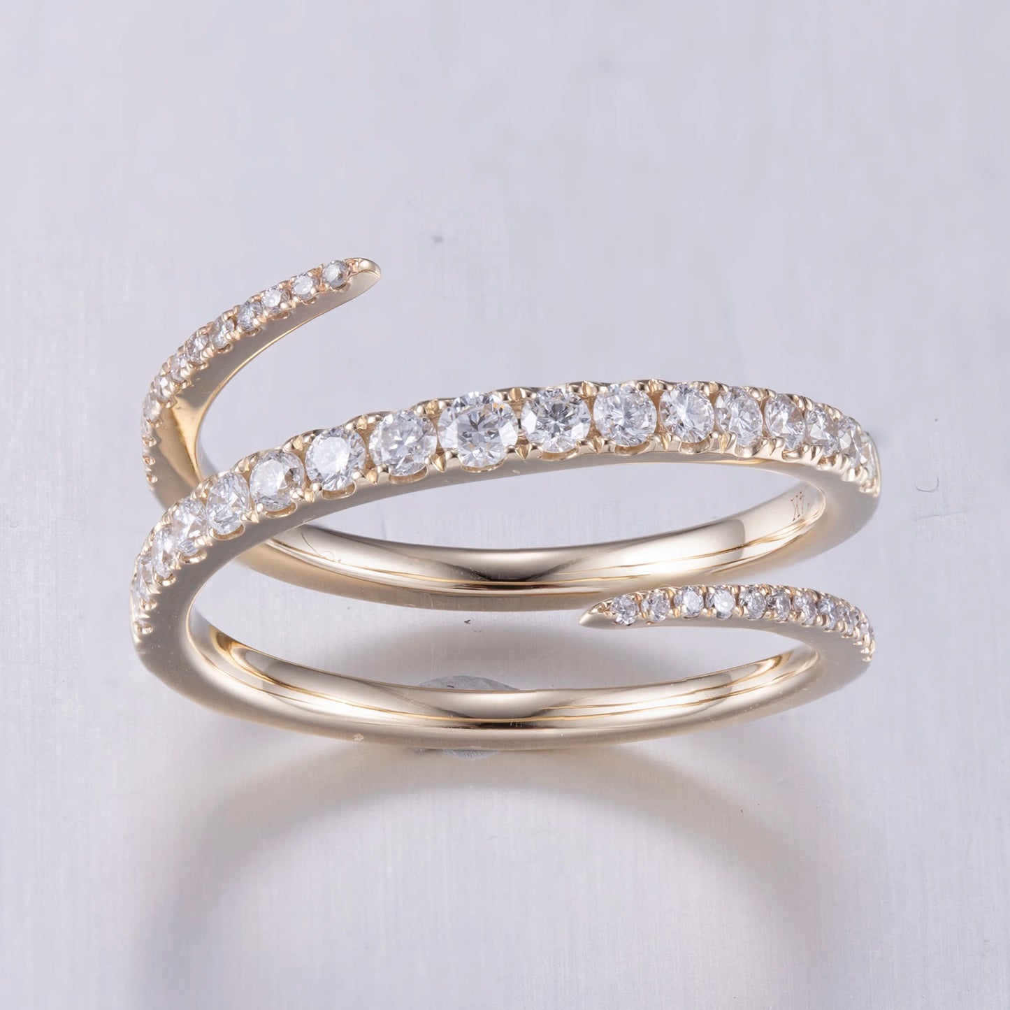 Messi Jewelry MS-565 14k Gold  Elegance Spiral Customized Lab Diamond Ring