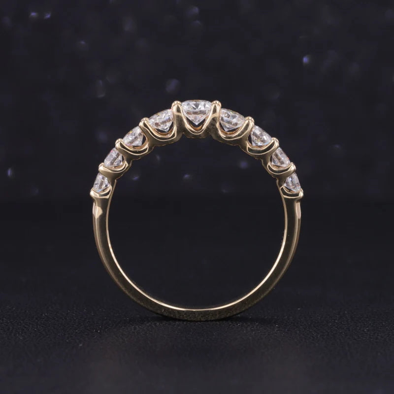 Women Jewellery 14k Gold Jewelry 4mm DEF VS VVS Round Lab Grown Diamond Wedding Band Eternity Ring