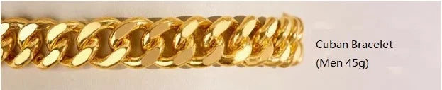 Cuban Chain Hip Hop Unisex Senior Bracelet  Bracelets Trend Clothes Matching 24K Gold 17cm
