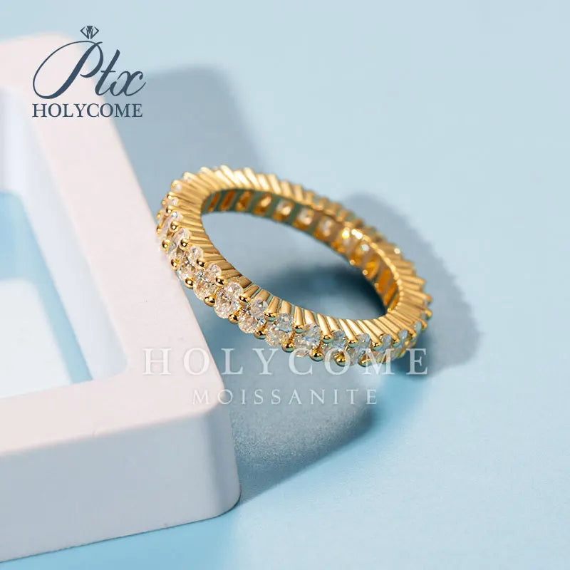 Wedding Band Ring With Oval Cut Moissanite Diamond Ring CertificatedReddit Hot Sell Fine Jewelry 14K Gold Ring Holycome Jewelry