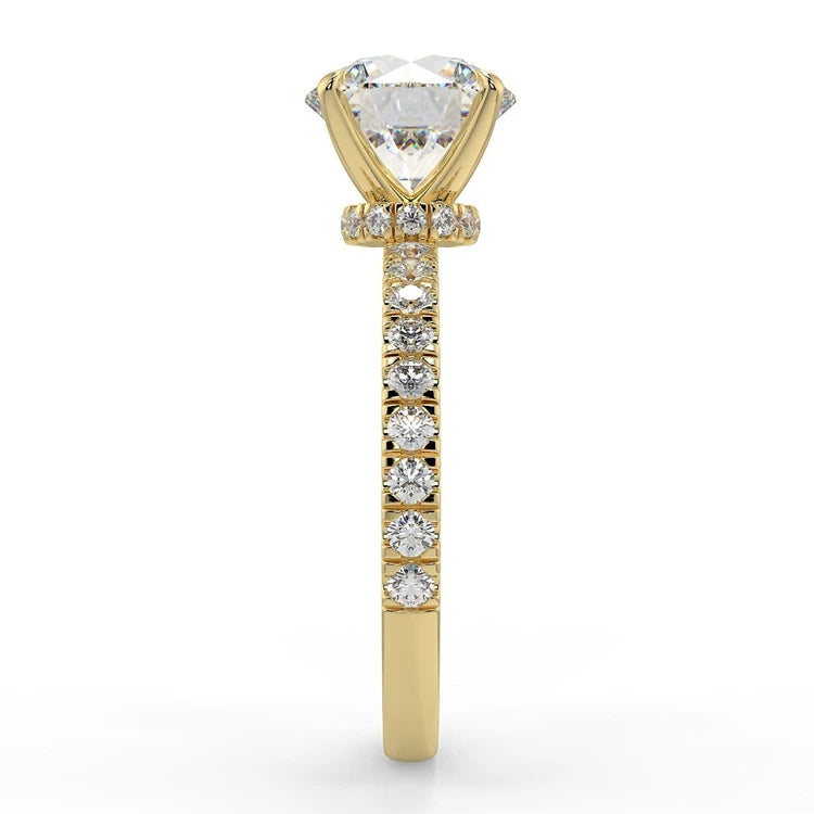 Moissanite 14K Gold Diamond Ring Big Gold Ring Jewelry Rings Engagement