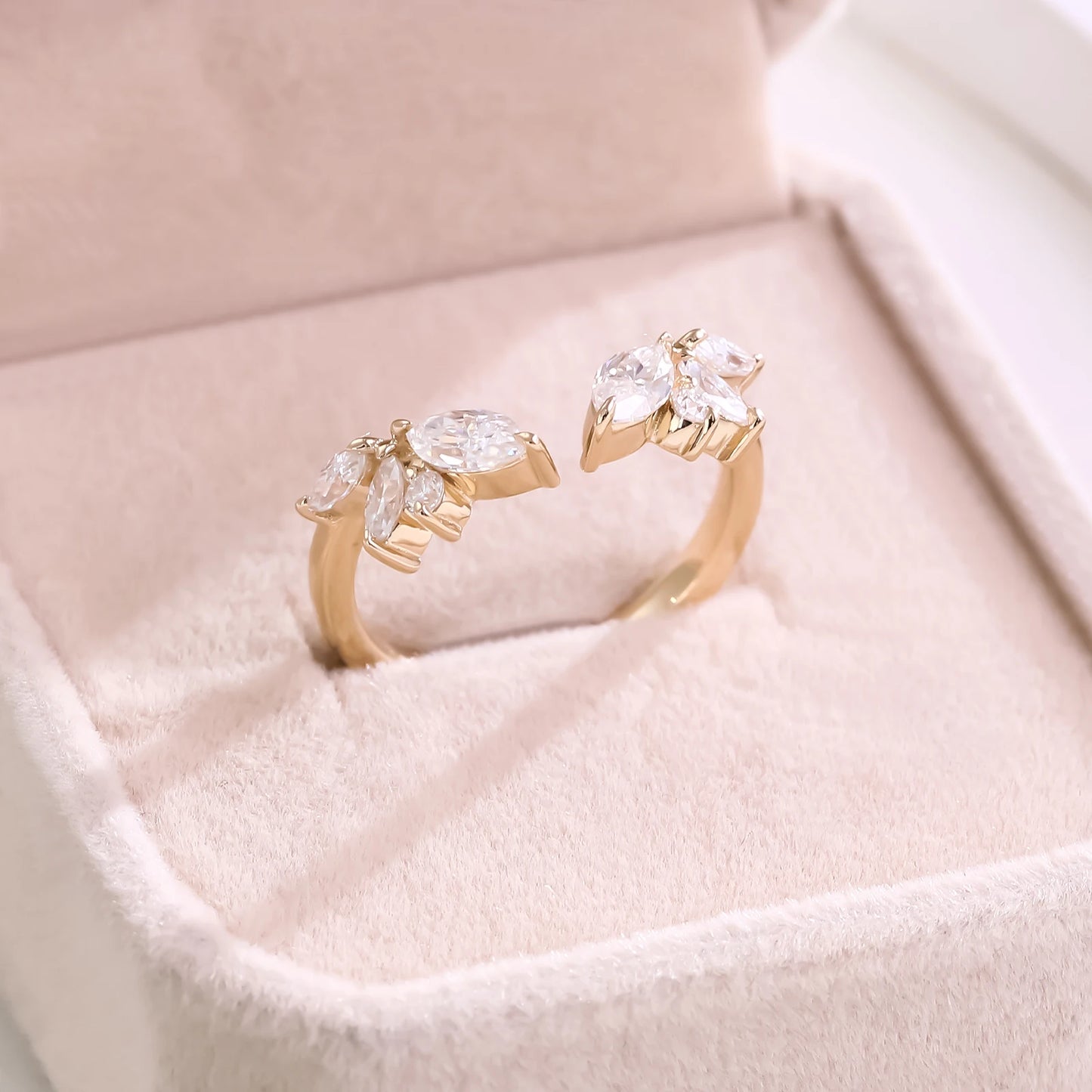 Provence Jewelry Customized Gold Ring Band Ring 14k Solid Gold Rings with Lab Diamond /moissanite Stone Woman Fine Jewelry
