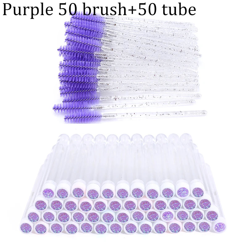 Reusable Eyebrow Brush Tube Disposable Eyelash Brush Eyebrow Brush Replaceable Dust-proof Sparkling Broken Diamond Makeup Brush