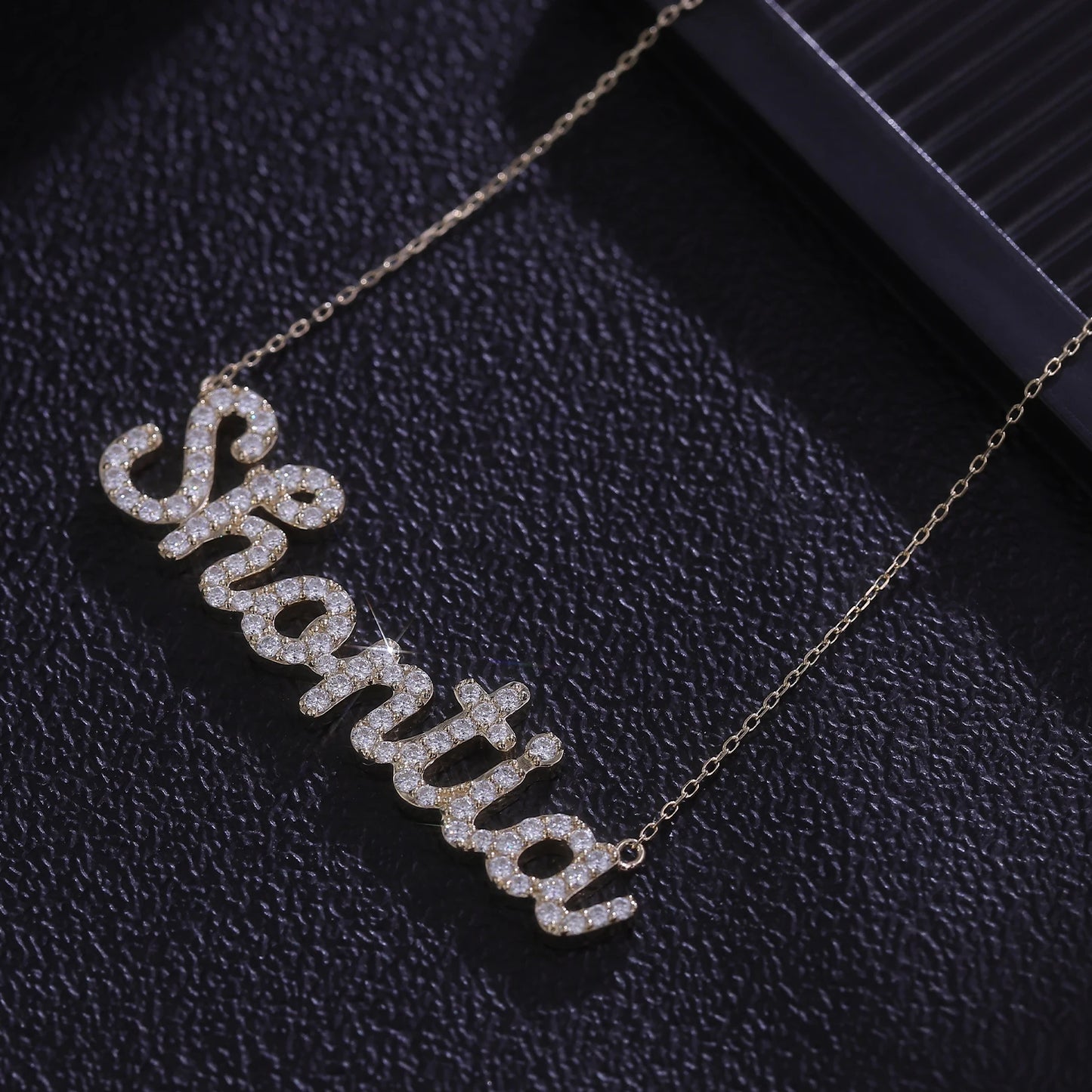 Personalized Name Lab Grown Diamond Necklace Jewelry 10k/14k/18k Solid Gold Lab Diamond Custom Letter Pendant Necklace