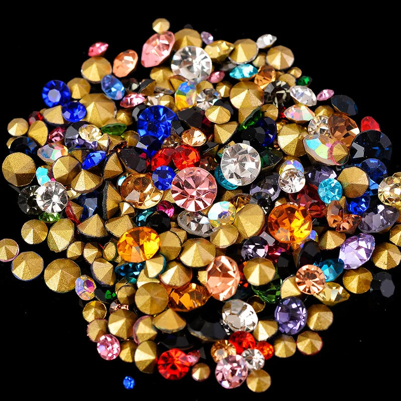 400pcs 6Gram Mixed Sizes ss2-ss22 Point Back Cz crystal Rhinestone For Diy Apparel Jewelry Making/Nail Arts /Phone Decorations