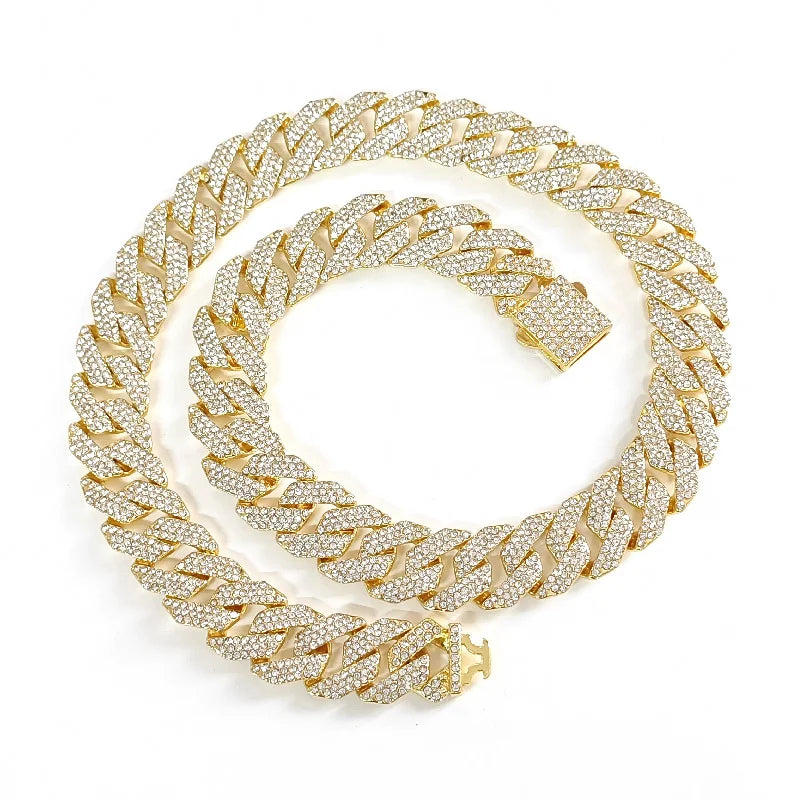 Hip Hop 24k Gold Plated Custom Cuban Link Miami Necklace