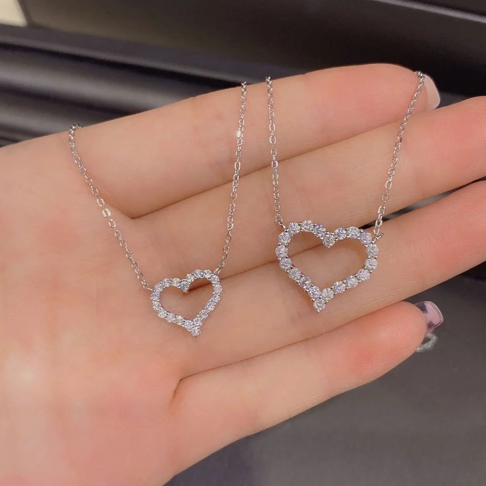New Simple 18k Solid Gold Jewelry 14k Gold Om Heart Shape Pendant Yellow Gold Necklace