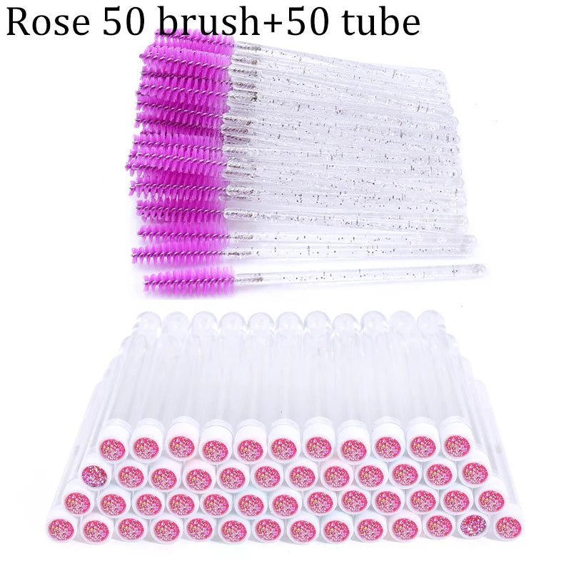 Reusable Eyebrow Brush Tube Disposable Eyelash Brush Eyebrow Brush Replaceable Dust-proof Sparkling Broken Diamond Makeup Brush
