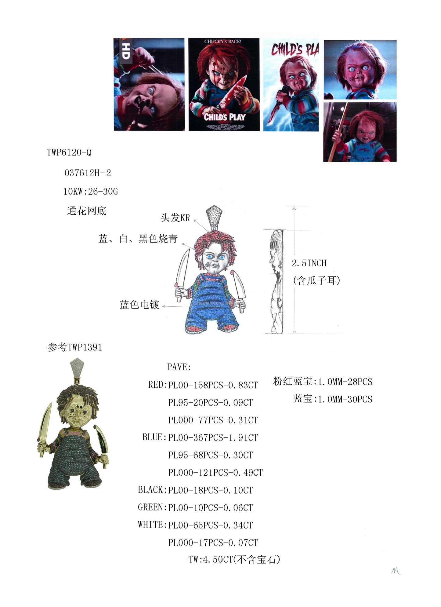 Hip Hop Jewelry Customization Made of 14K Gold Diamond Men's Pendant Painting Enamel Jewelry Customization