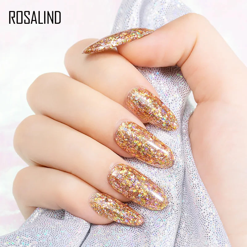 ROSALIND 5ML Neon Rainbow Nail Gel Polish Hybrid Varnish Platinum Gel Painting Set For Manicure Semi permanent Base top Gellak