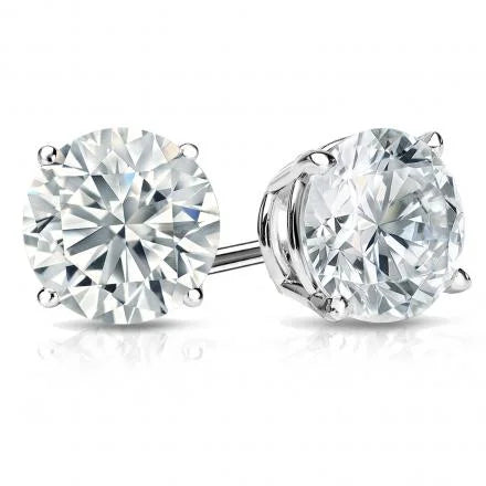 Starsgem 14k Gold 4 Prongs 0.5ct Round Brilliant Cut Lab Grown Diamond Earrings