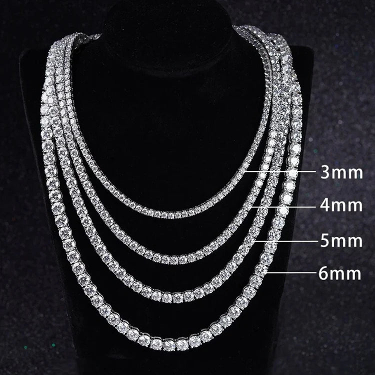 Messi Jewelry 925 Silver 14K Gold White Gold Custom Moissanite Tennis Chain Necklace