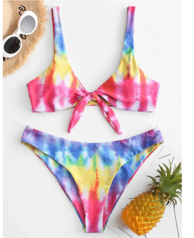 Sunflower Printed Bikini Set Sexy Swimwear Women 2021 Mujer Push Up Padded Biquini Bathers Bandage Bathing Suit Swimsuit Bikini