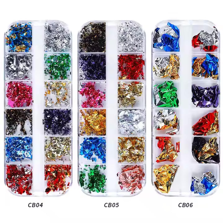 Foil Kit Fragments DIY Aluminum Paper Nail Stickers Flakes-2