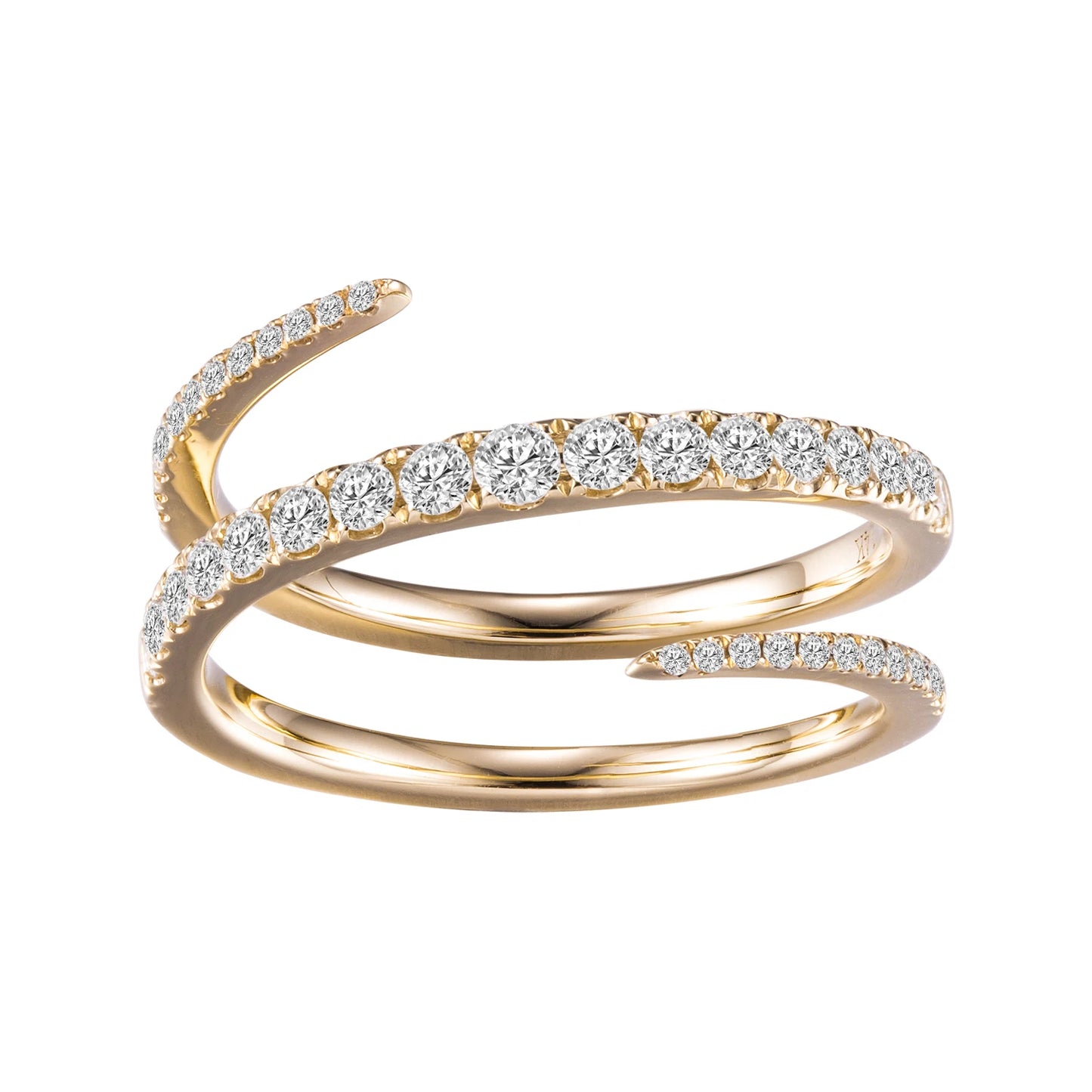 Messi Jewelry MS-565 14k Gold  Elegance Spiral Customized Lab Diamond Ring