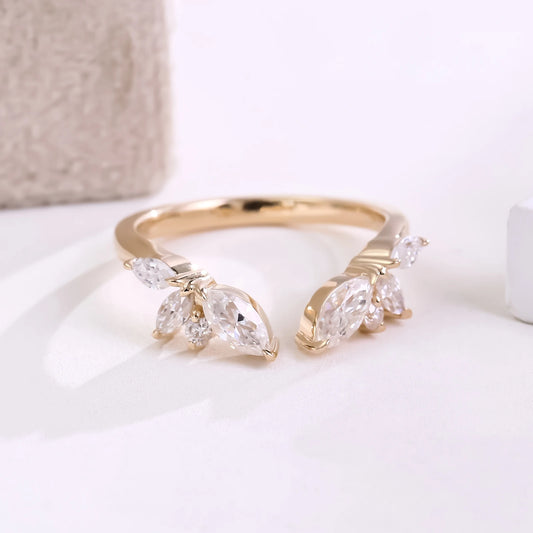 Provence Jewelry Customized Gold Ring Band Ring 14k Solid Gold Rings with Lab Diamond /moissanite Stone Woman Fine Jewelry