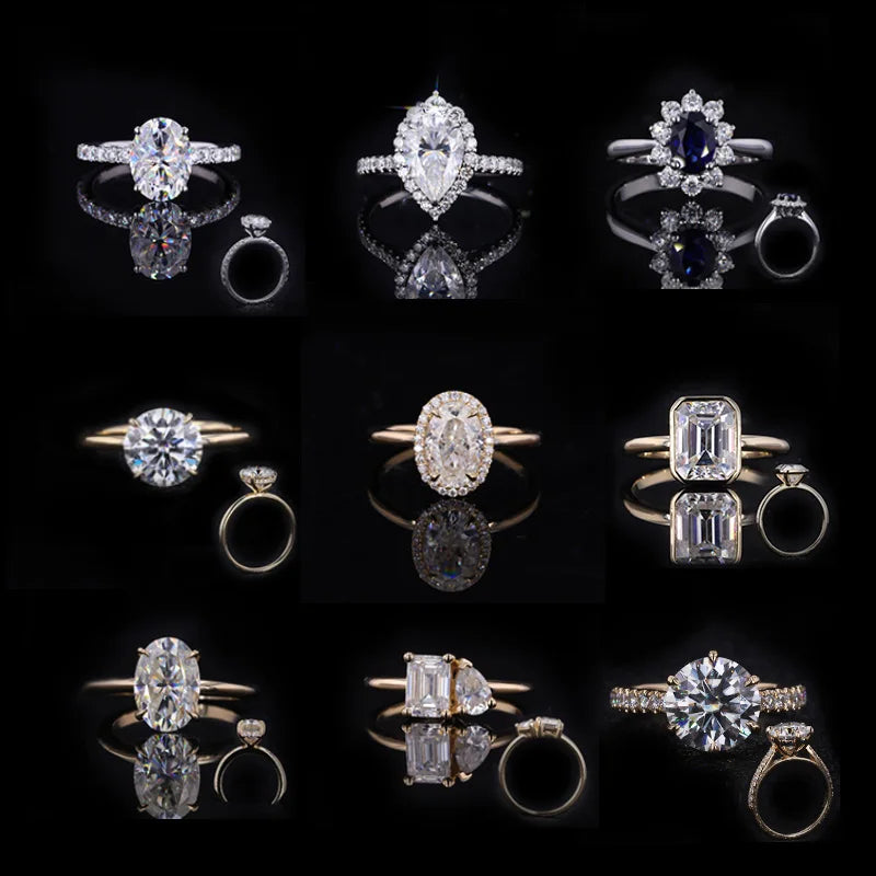 New Arrivals 10k Gold Basic Yellow Ring Synthetic  Moissanite Jewelry  Rings