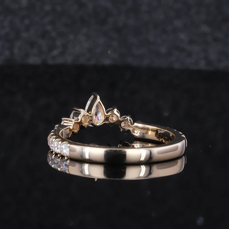 New Coming 14k Gold Basic Design Yellow Ring Synthetic  Moissanite Jewelry  Rings