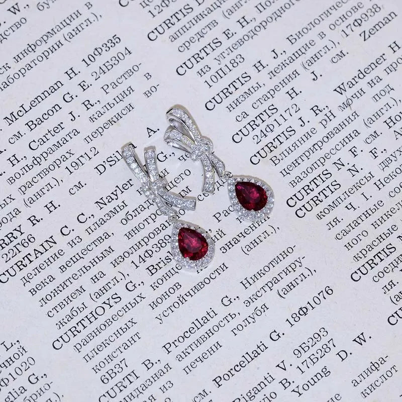 Luxury Designer 18K & 14K Gold Gemstone Earrings Lab Grown Ruby & Diamond Jewelry