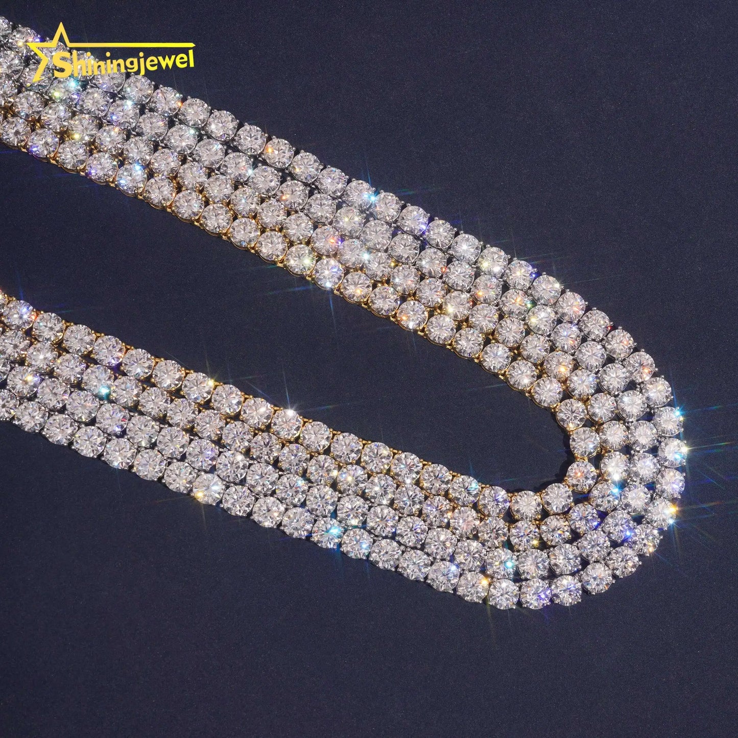 USA Warehouse Iced Out Diamond Bracelet Hip Hop Men 4mm D VVS Moissanite Jewelry 925 Silver Gold Tennis Chain Necklace
