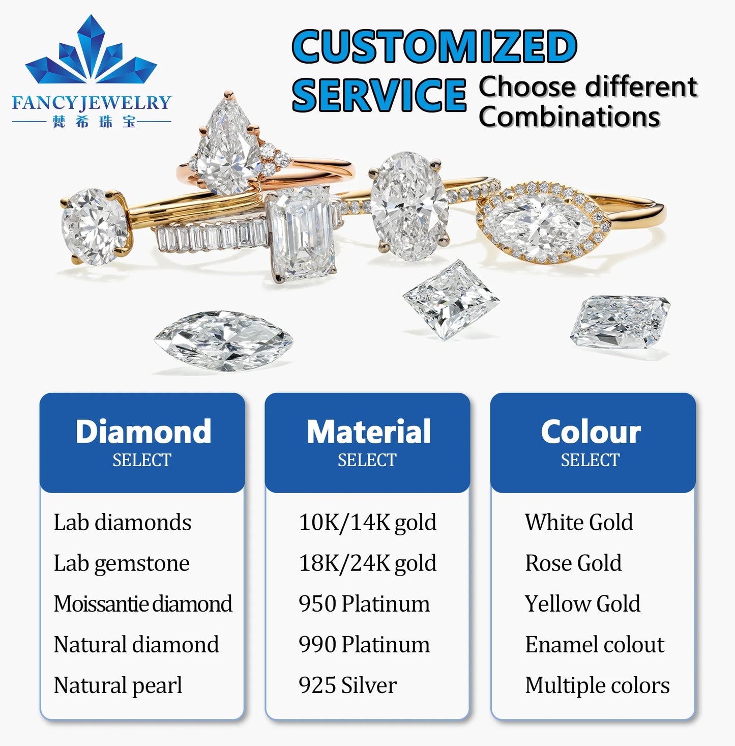 Wuzhou Fancy Jewelry Simplicity Style 7.5mm Old Mine Asscher Cut  Moissanite Engagement Ring 14k Gold  Rings for Women