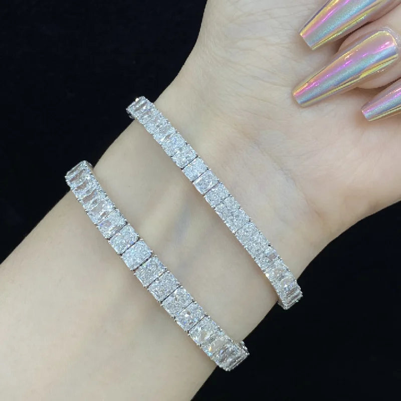 Direct Factory 18K White Gold Fine Jewelry VVS Lab Grown Diamond Bracelet with Claw Setting for Gift Charm Bracelets Type