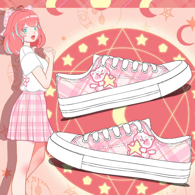Kawaii Plaid Sneakers