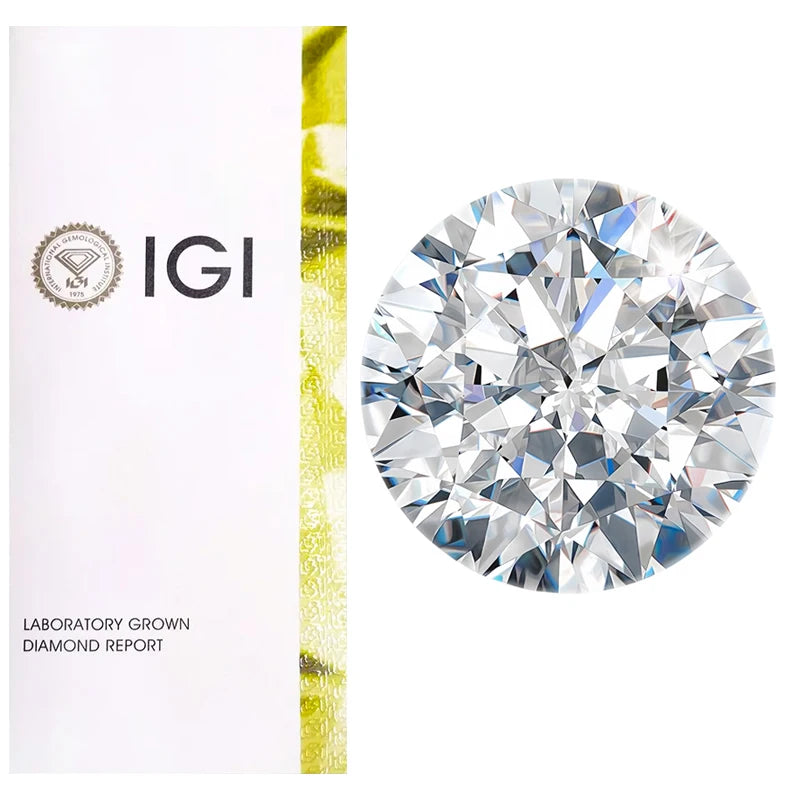 Wholesale 1CT IGI ForCertified DVVS2 Lab Grown White Round Diamond for Fine Jewelry Making