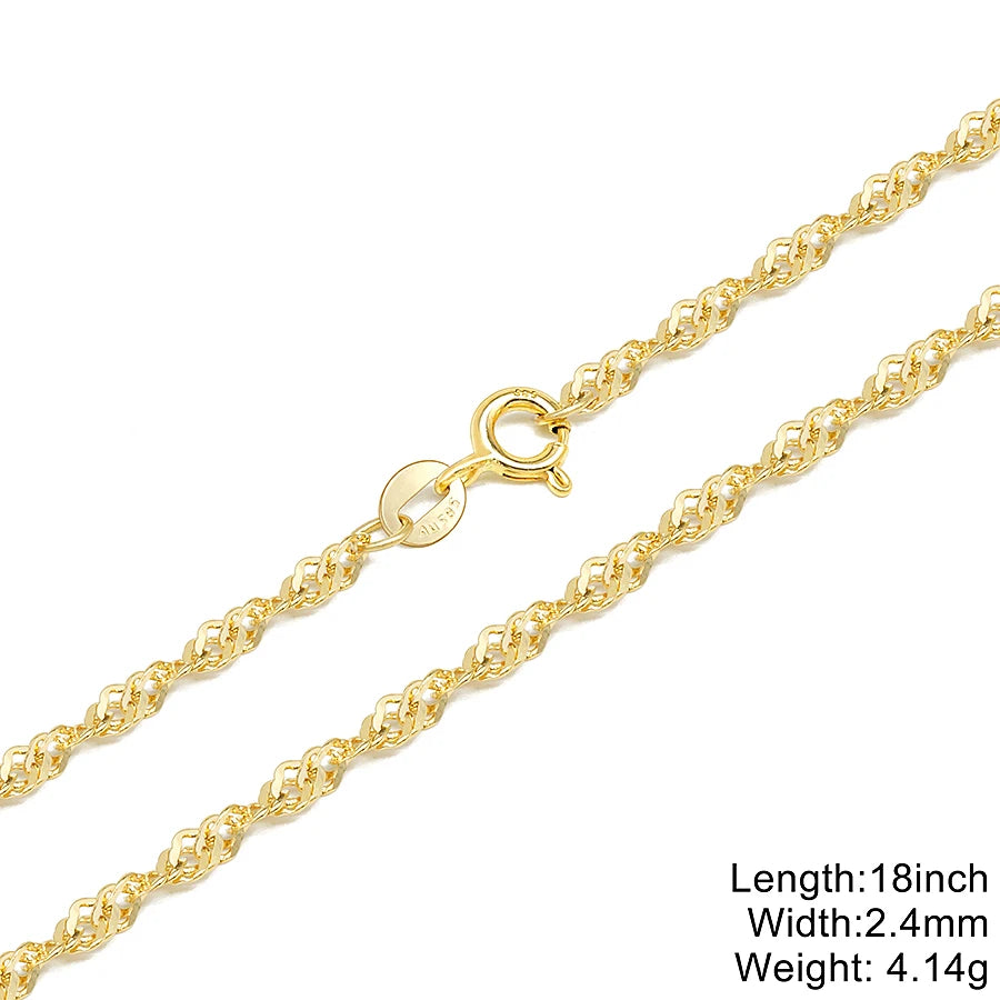 Hot Selling Fine Au585 Real Gold Necklace Solid Pure Oro 14K Gold Chain Jewelry Wholesale Paper Clip Chain Necklace
