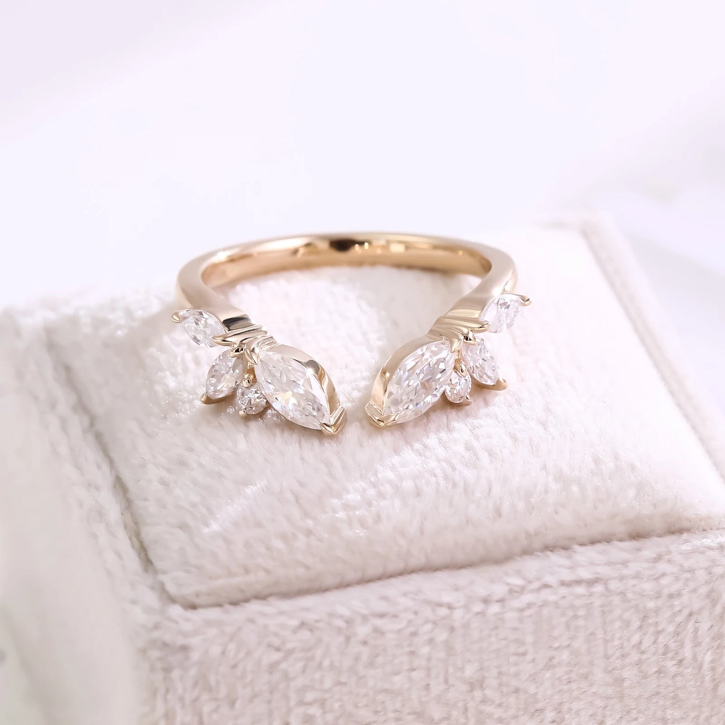 Provence Jewelry Customized Gold Ring Band Ring 14k Solid Gold Rings with Lab Diamond /moissanite Stone Woman Fine Jewelry