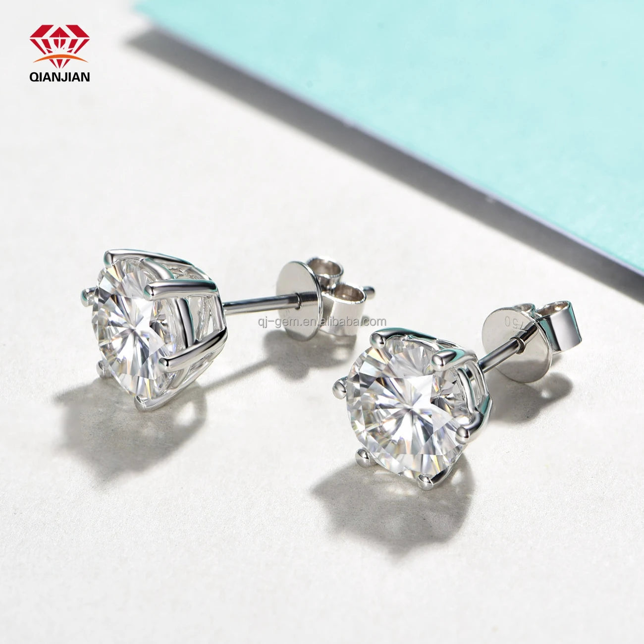 Classic 14k Gold 6 Claws Stud Earrings IGI CVD HPHT Lab Grown 1ct D VVS1 Diamonds High Quality Dazzling Diamond Jewelry