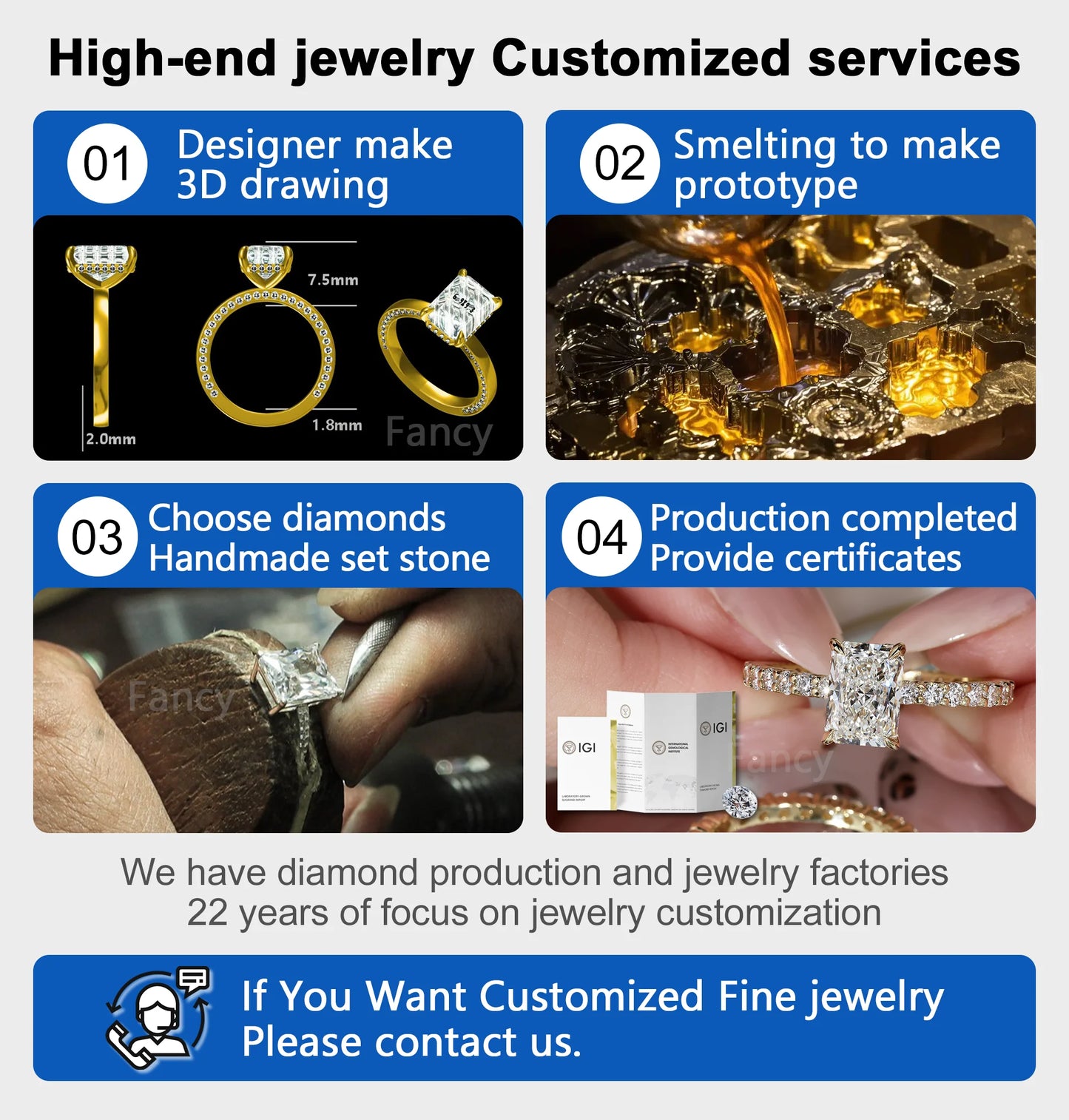 Wuzhou Fancy Jewelry Simplicity Style 7.5mm Old Mine Asscher Cut  Moissanite Engagement Ring 14k Gold  Rings for Women