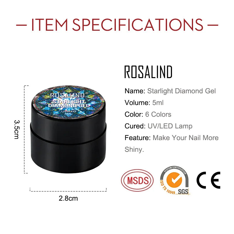 ROSALIND 5ML Neon Rainbow Nail Gel Polish Hybrid Varnish Platinum Gel Painting Set For Manicure Semi permanent Base top Gellak