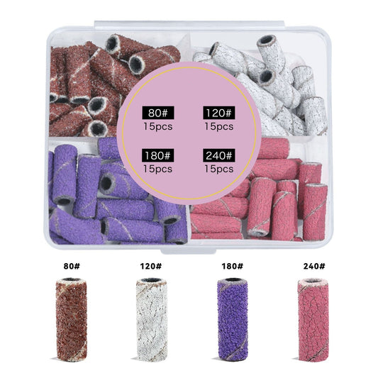 Mini Small Sanding Bands for Nail Art Electronic Sander Drill Machine 60 Pcs/Box 4 Grits Mixed 3mm Fine-0