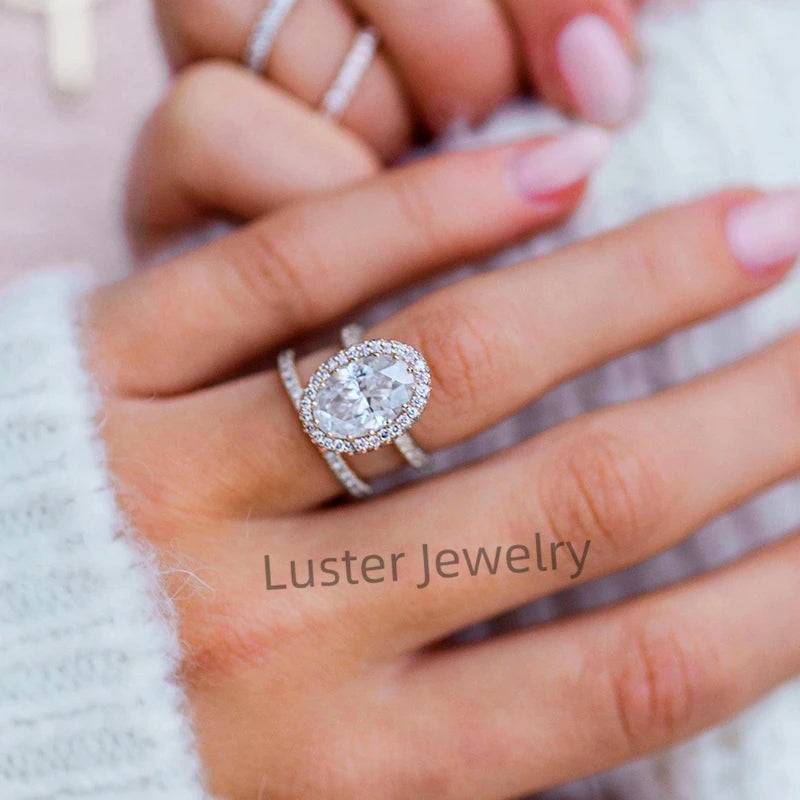 Luster Engagement Trendy Shape D White 10K Jewelry 18k Moissanite Women's 14k Gold Finger Ring