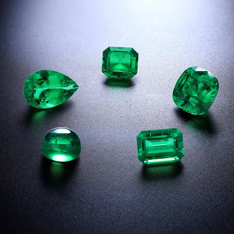 Hydro Colombian Emerald Wuzhou Gemstone Factory Shenzhen Custom Jewelry factory Gold Platinum Silver Jewellery with Lab diamond