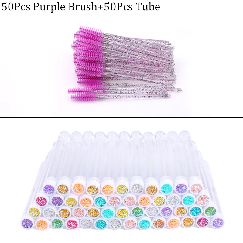 Reusable Eyebrow Brush Tube Disposable Eyelash Brush Eyebrow Brush Replaceable Dust-proof Sparkling Broken Diamond Makeup Brush