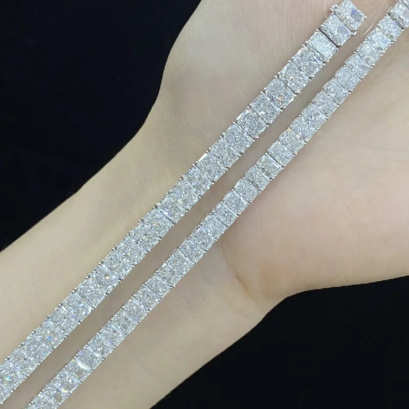 Direct Factory 18K White Gold Fine Jewelry VVS Lab Grown Diamond Bracelet with Claw Setting for Gift Charm Bracelets Type
