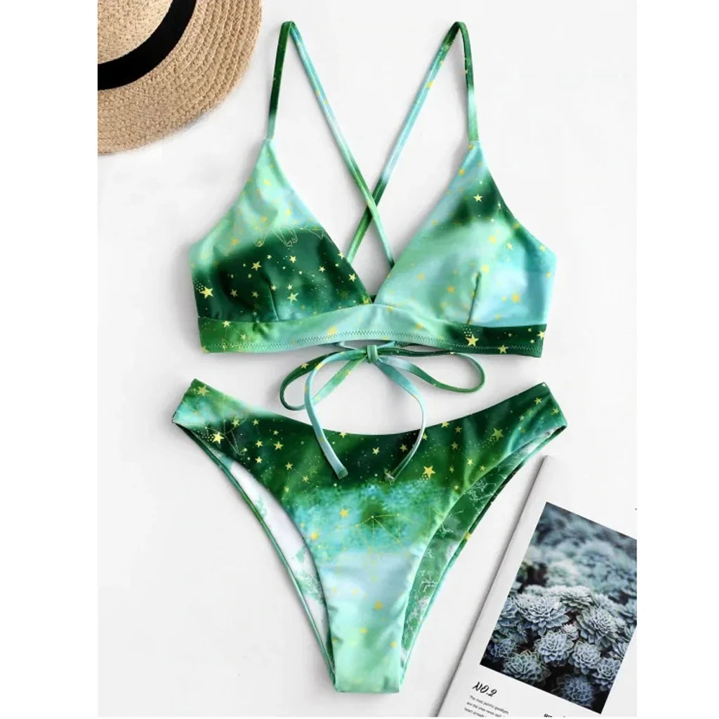 Sunflower Printed Bikini Set Sexy Swimwear Women 2021 Mujer Push Up Padded Biquini Bathers Bandage Bathing Suit Swimsuit Bikini